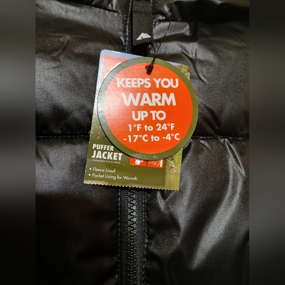New Ozark Trail Black Girls 6X Puffer Cold Weather Coat Jacket - Picture 3 of 7